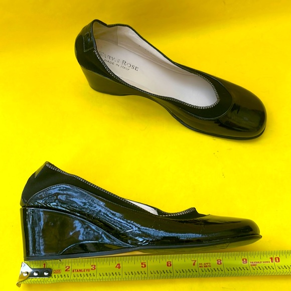 Black Taryn Rose patent leather wedges - Picture 6 of 8